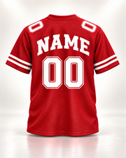 Personalized Team Name & Number Football Jersey Shirt - Classic Red back